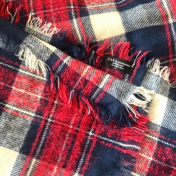 ZARA Plaid Rectangle Blanket Scarf - Picture 1 of 2